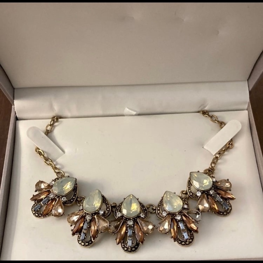 Copper Tone Rhinestone Necklace